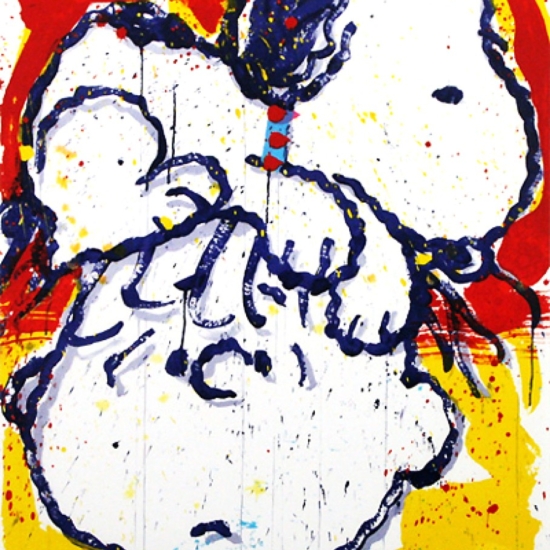 トム・エバハートの絵画作品　タイトルは、HAIR CLUB FOR DOGS